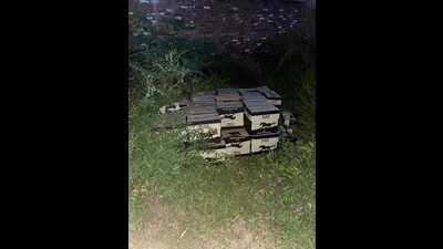 The police parties recovered total 109 cartons of Illicit liquor . (HT photo)