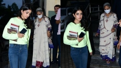 Navya Naveli Nanda and Jaya Bachchan at PVR Mumbai. Navya Naveli Nanda and Jaya Bachchan at PVR Mumbai.