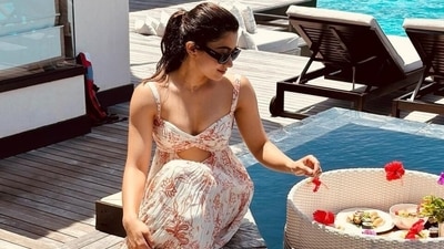 Rashmika Mandanna enjoys a vacation in the Maldives. (Instagram) Rashmika Mandanna enjoys a vacation in the Maldives. (Instagram)