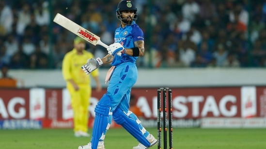 Virat Kohli in action against Australia in Hyderabad(ANI/File Photo)