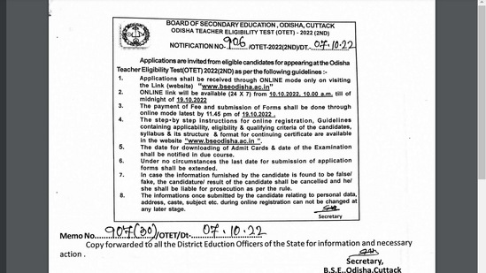 OTET recruitment 2022: Application process begins from October 10 OTET recruitment 2022: Application process begins from October 10