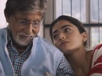 Amitabh Bachchan and Rashmika Mandanna in a still from Goodbye. Amitabh Bachchan and Rashmika Mandanna in a still from Goodbye.
