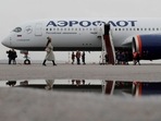 A view shows the first Airbus A350-900 aircraft of Russia's flagship airline Aeroflot during a media presentation at Sheremetyevo International Airport outside Moscow, Russia&nbsp;