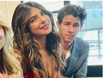 Priyanka Chopra and Nick Jonas at a friend's wedding. Priyanka Chopra and Nick Jonas at a friend's wedding.