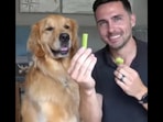 The Golden Retriever dog chooses between broccoli and celery. (Instagram/@elliegoldenlife) The Golden Retriever dog chooses between broccoli and celery. (Instagram/@elliegoldenlife)
