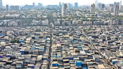 Mumbai, India - April 8, 2020: Arial view of Asia's largest slum Dharavi in Mumbai, India, on Wednesday, April 8, 2020. (Photo by Pratik Chorge/Hindustan Times) (Pratik Chorge/HT Photo)