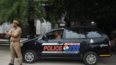 Noida, India - October 10, 2022: A view of a Dial 112 vehicle, in Noida, India, on Monday, October 10, 2022. Over 60 percent of complaints on Dial112 on an average in a month are from high rise societies of city areas of Gautam Budh Nagar. (Photo by Sunil Ghosh / Hindustan Times) **To go with Ashni’s story** (Hindustan Times) Noida, India - October 10, 2022: A view of a Dial 112 vehicle, in Noida, India, on Monday, October 10, 2022. Over 60 percent of complaints on Dial112 on an average in a month are from high rise societies of city areas of Gautam Budh Nagar. (Photo by Sunil Ghosh / Hindustan Times) **To go with Ashni’s story** (Hindustan Times)