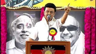 Tamil Nadu chief minister and DMK president, MK Stalin appealed to Prime Minister Narendra Modi to give up the attempts to make Hindi mandatory and uphold the unity of India instead. (ANI)