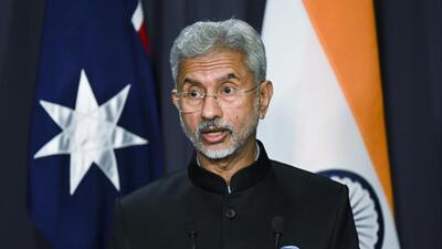 India’s external affairs minister Subramanyam Jaishankar speaks during a press conference after a bilateral meeting at Parliament House in Canberra, Australia, on Monday. (PTI Photo) India’s external affairs minister Subramanyam Jaishankar speaks during a press conference after a bilateral meeting at Parliament House in Canberra, Australia, on Monday. (PTI Photo)