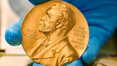 Nobel Prizes 2022: A gold Nobel Prize medal is seen. (AP) Nobel Prizes 2022: A gold Nobel Prize medal is seen. (AP)