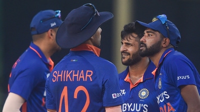 Indian team captain Shikhar Dhawan with teammates Shardul Thakur and Mohammed Siraj during the 2nd ODI cricket match between India and South Africa (PTI) Indian team captain Shikhar Dhawan with teammates Shardul Thakur and Mohammed Siraj during the 2nd ODI cricket match between India and South Africa (PTI)