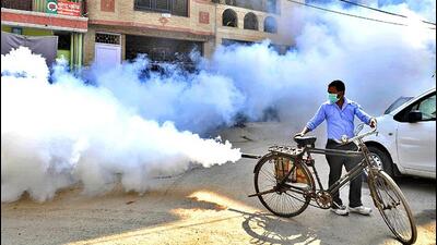 Fumigation being conducted in New Delhi’s Lajpat Nagar. (HT File) Fumigation being conducted in New Delhi’s Lajpat Nagar. (HT File)