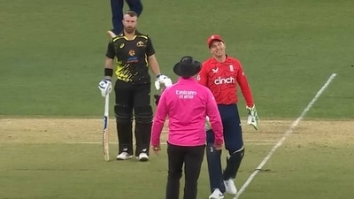 Jos Buttler after Matthew Wade's act during Australia vs England 1st T20I Jos Buttler after Matthew Wade's act during Australia vs England 1st T20I
