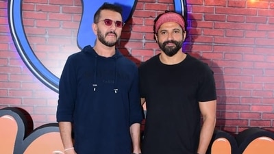 Phone Bhoot is produced by Ritesh Sidhwani and Farhan Akhtar's Excel Entertainment. Both of them joined the star cast of the film at the trailer launch on Monday in black. (Varinder Chawla) Phone Bhoot is produced by Ritesh Sidhwani and Farhan Akhtar's Excel Entertainment. Both of them joined the star cast of the film at the trailer launch on Monday in black. (Varinder Chawla)