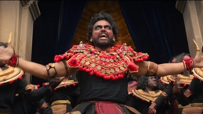 Karthi in a still from Ponniyin Selvan I. Karthi in a still from Ponniyin Selvan I. 