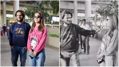 Shehnaaz Gill reacts as fan tries to grab hold of her for picture. Shehnaaz Gill reacts as fan tries to grab hold of her for picture. 