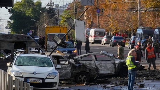 Russia-Ukraine War: Police inspect the scene of Russian shelling in Kyiv, Ukraine,(AP)
