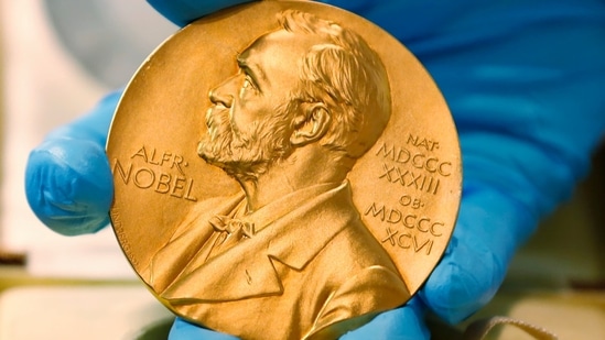 Nobel Prize For Economics 2022: A gold Nobel Prize medal is seen.(AP)