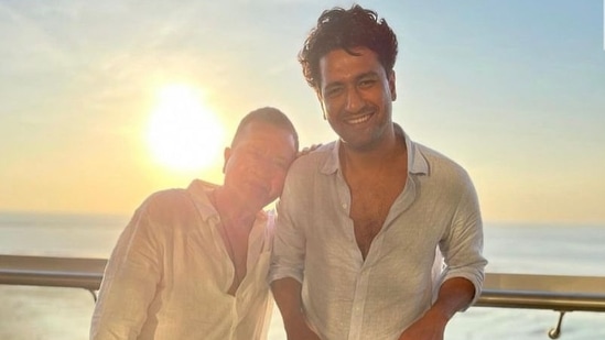 Vicky Kaushal with Sham Kaushal. Vicky Kaushal with Sham Kaushal. 