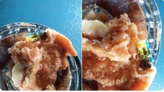 There have been several instances of people finding weird things in their food, including cockroaches and lizards. (Image shared by @AjiKuma41136391)