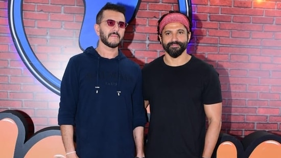 Phone Bhoot is produced by Ritesh Sidhwani and Farhan Akhtar's Excel Entertainment. Both of them joined the star cast of the film at the trailer launch on Monday in black. (Varinder Chawla)