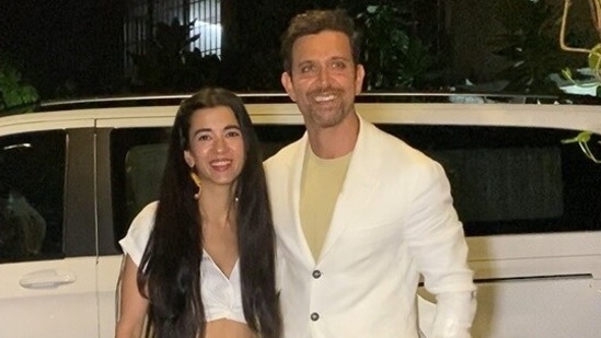 Saba Azad and Hrithik Roshan at a function on Sunday. (Varinder Chawla) Saba Azad and Hrithik Roshan at a function on Sunday. (Varinder Chawla)