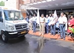 Commissioner of Police Shankar Jiwal and IIT-M Director Prof. V. Kamakoti flagging off ‘ToT Programme’ during National Scientific Road Safety Conclave organized at IIT Madras on Tuesday.