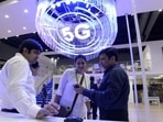 Visitors at India Mobile Congress 2022 exhibition in New Delhi where Narendra Modi, India's prime minister, announced the launch of 5G services in India.(Bloomberg) Visitors at India Mobile Congress 2022 exhibition in New Delhi where Narendra Modi, India's prime minister, announced the launch of 5G services in India.(Bloomberg)