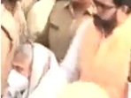 Jaya Bachchan and Abhishek Bachchan at Mulayam Singh Yadav's funeral in Saifai. Jaya Bachchan and Abhishek Bachchan at Mulayam Singh Yadav's funeral in Saifai.