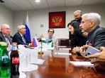 External Affairs Minister S Jaishankar with Russian counterpart Sergey Lavrov on the sidelines of UNGA summit. (PTI Photo) External Affairs Minister S Jaishankar with Russian counterpart Sergey Lavrov on the sidelines of UNGA summit. (PTI Photo)