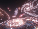 The image, taken from the video by YouTuber ChrisDaCow, shows his recreation of the known universe inside Minecraft.