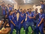 Shikhar Dhawan has shared a video of Team India’s wild celebrations after the 3rd ODI(Shikhar Dhawan Instagram ) Shikhar Dhawan has shared a video of Team India’s wild celebrations after the 3rd ODI(Shikhar Dhawan Instagram )