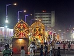 Idols of Goddess Durga being displayed by the Durga Puja committee at Red Road during the Durga Puja Carnival before the immersion, in Kolkata on Saturday. (ANI Photo)(Utpal Sarkar) Idols of Goddess Durga being displayed by the Durga Puja committee at Red Road during the Durga Puja Carnival before the immersion, in Kolkata on Saturday. (ANI Photo)(Utpal Sarkar)