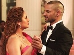 Huma Qureshi and Shikhar Dhawan in a still from Double XL. Huma Qureshi and Shikhar Dhawan in a still from Double XL.