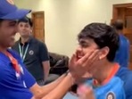 Shubman Gill congratulates Ishan Kishan. Shubman Gill congratulates Ishan Kishan.