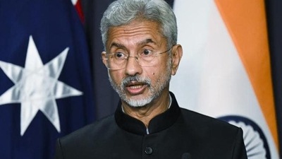 External affairs minister Subramanyam Jaishankar speaks during a press conference after a bilateral meeting at Parliament House in Canberra, Australia, on Monday. (PTI Photo) External affairs minister Subramanyam Jaishankar speaks during a press conference after a bilateral meeting at Parliament House in Canberra, Australia, on Monday. (PTI Photo)