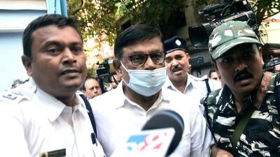 TMC MLA Manik Bhattacharya being produced at Bankshall court in Kolkata. (ANI) TMC MLA Manik Bhattacharya being produced at Bankshall court in Kolkata. (ANI)