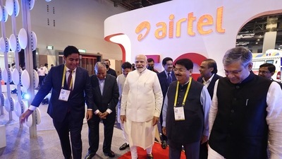 Prime Minister Narendra Modi at the inauguration of the 6th edition of India Mobile Congress and launches 5G Services, in New Delhi. (ANI/PIB) Prime Minister Narendra Modi at the inauguration of the 6th edition of India Mobile Congress and launches 5G Services, in New Delhi. (ANI/PIB)