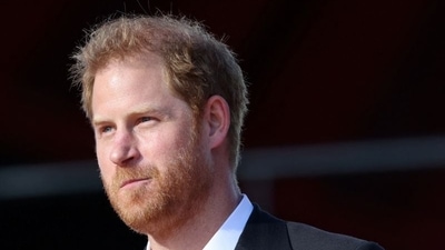 Prince Harry: Britain's Prince Harry is seen on stage.&nbsp; (Reuters)