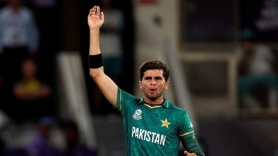 Pakistan's Shaheen Shah Afridi reacts during a World Cup match (REUTERS)