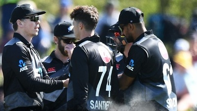 New Zealand cricketers celebrate (Blackcaps/Twitter)