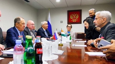 External Affairs Minister S Jaishankar with Russian counterpart Sergey Lavrov on the sidelines of UNGA summit. (PTI Photo) External Affairs Minister S Jaishankar with Russian counterpart Sergey Lavrov on the sidelines of UNGA summit. (PTI Photo)