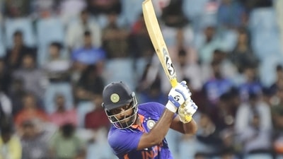 India's Sanju Samson bats during the 1st ODI cricket match between India and South Africa (PTI)