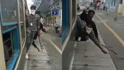 In a 45-clip of the incident shared by the Chennai Railway Division officials, the students are seen dragging the machetes on railway platforms as the train passes through different stations. In a 45-clip of the incident shared by the Chennai Railway Division officials, the students are seen dragging the machetes on railway platforms as the train passes through different stations.