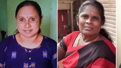 Undated photos of Roselie (left) and Padma who were allegedly murdered and buried in a case of black magic and human sacrifice at Elanthoor in Pathanamthitta district of Kerala. (PTI)