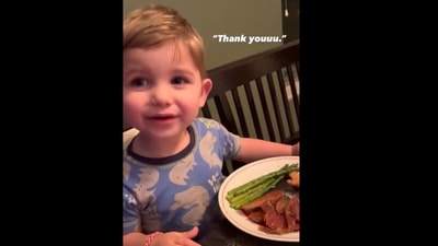 This child was excited to have his vegetables. (Instagram/@the.unexpected.gift )