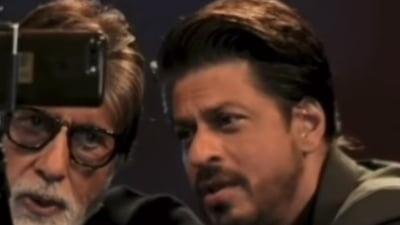 Shah Rukh Khan on Amitabh Bachchan's 80th birthday. Shah Rukh Khan on Amitabh Bachchan's 80th birthday.