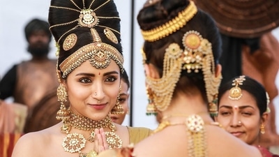 Trisha Krishnan in a still form Ponniyin Selvan 1. Trisha Krishnan in a still form Ponniyin Selvan 1. 