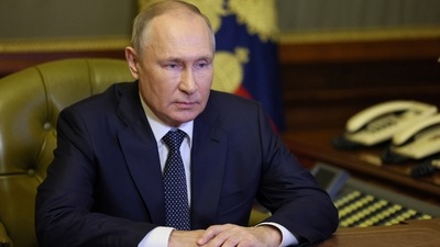 Russia-Ukraine War: Russian President Vladimir Putin attends a meeting with members of the security council in Saint Petersburg, Russia. (via REUTERS)