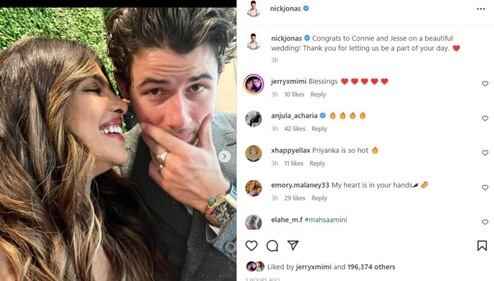 Nick Jonas also shared a pic with Priyanka Chopra. Nick Jonas also shared a pic with Priyanka Chopra. 